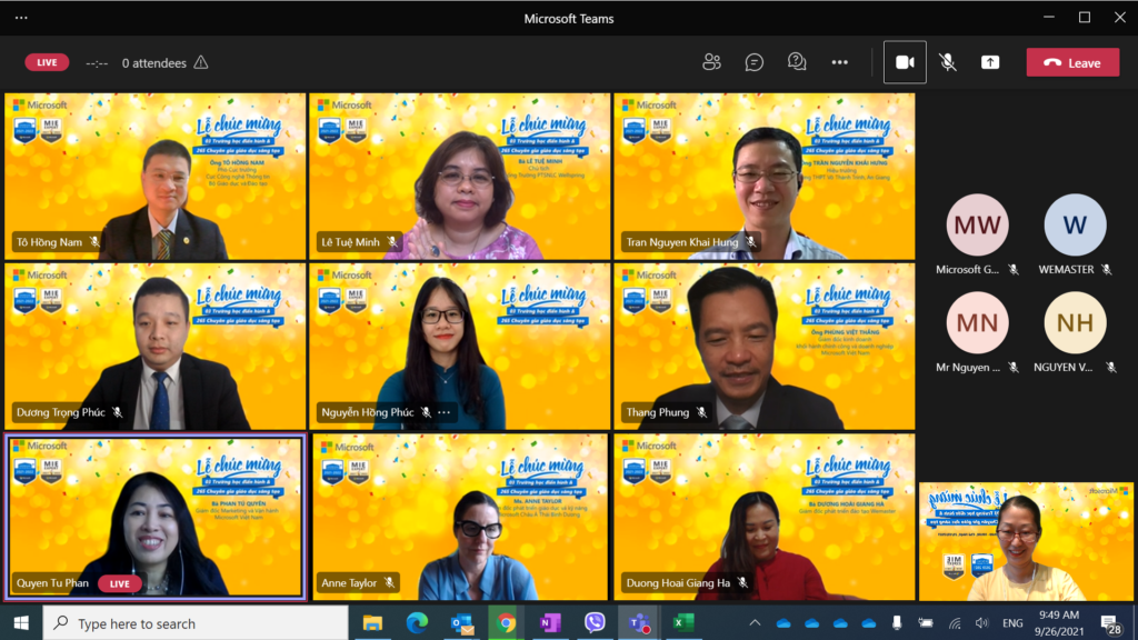 Các diễn giả của sự kiện Lễ Chúc mừng 03 trường học điển hình và 265 Chuyên gia giáo dục sáng tạo Microsoft